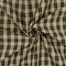 Taupe Beige-Black-White Plaid Cotton Polyester Madras Woven Fabric By the Yard